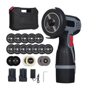 Бесщеточная угловая шлифовальная машина 17000 об/мин Беспроводная угловая шлифовальная машина Электрический шлифовальный инструмент Мини угловая шлифовальная машина Basic Package & 1 Battery-EU plug чёрный