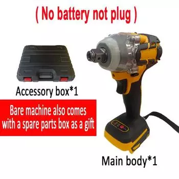 Бесщеточный электрический гайковерт Аккумуляторный электрический гайковерт Литиевый аккумуляторный гайковерт Электрические инструменты для ремонта автомобиля Домашний DIY 1/2 Разъем