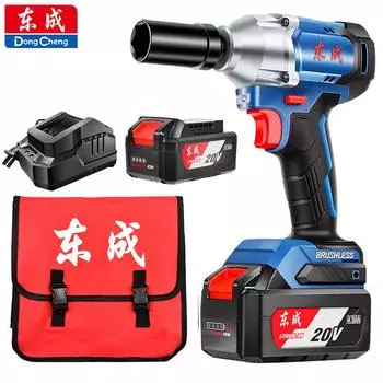Бесщеточный электрический гайковерт Dongcheng с высоким крутящим моментом и литиевой батареей, полка для авторемонта, электрический пневматический инструмент, ударный гайковерт Dongcheng 1*4.0 Battery