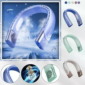 Бесщеточный двигатель Безлопастной подвесной вентилятор для шеи Usb Маленький вентилятор Портативный подвесной вентилятор для шеи One Size синий