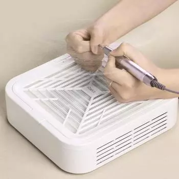 Бесщеточный пылесос для ногтей с высокой мощностью и сильной полировкой, пыленепроницаемый и отдельный фильтр-сетка, машинка для ногтей One Size белый