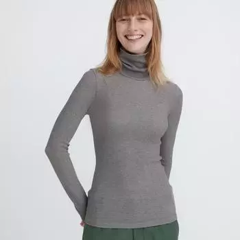 БЕСШОВНАЯ ГОРОЗИЦА В РЕБРИКУ UNIQLO JAPAN HEATTECH С ДЛИННЫМ РУКАВОМ