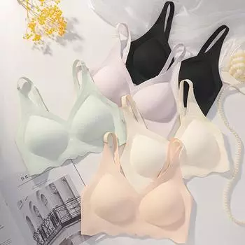 Бесшовная и тонкая фиксированная чашка, телесного цвета и приятная для кожи, мягкая поддержка, верхняя поддержка для сбора и закрытия подгрудной части, бюстгальтер-желе. M size чёрный