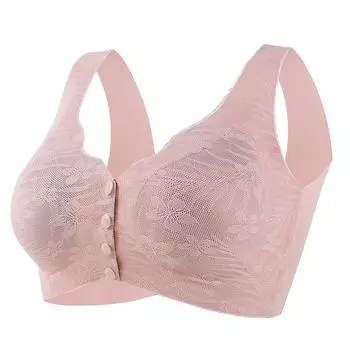 Бесшовная ледяная шелковая мать спереди открывающаяся пряжка без стального кольца кружево большой размер красивая задняя часть тонкий бюстгальтер крышка женское нижнее белье M
