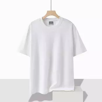 Бесшовная однотонная свободная футболка с круглым вырезом и короткими рукавами XXXXL