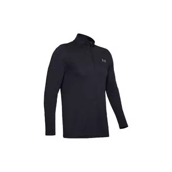 Бесшовная спортивная футболка с длинным рукавом и молнией 1/2 Under Armour, мужские топы, черные 1351452-001 XXL
