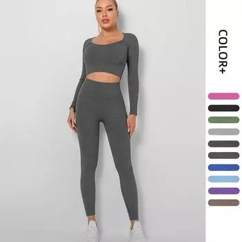 Бесшовная трикотажная нить персиковые бедра V-образная талия штаны для йоги высокая весенняя спортивная одежда для бега и фитнеса S розы красного