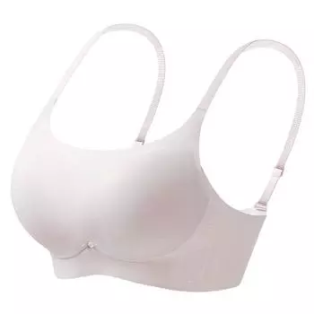Бесшовное беспроводное нижнее белье Женский маленький бюст Модный скотч Спортивный бюстгальтер Топ-труба 2025 Дышащий для йоги, фитнеса, бега Milk Gray 38/85A