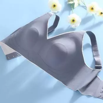 Бесшовное бюстгальтер большого размера без губки, ультратонкая модель, антипровисающее нижнее белье с заячьими ушками для женщин M