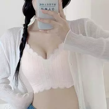 Бесшовное нижнее белье Cloud для женщин с большой грудью, с небольшой сборкой, тонкие фасоны без стального ободка, верхняя поддержка, антипровисающий бюстгальтер для беременных, осенний M(32ABC) трава зеленый