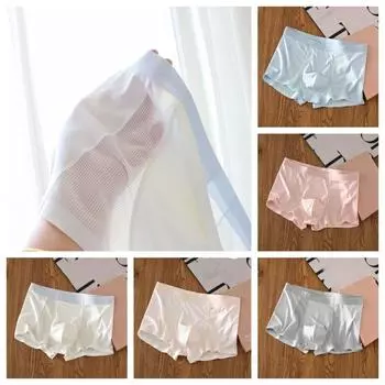 Бесшовное нижнее белье для мужчин Тонкие шелковые трусы-боксеры для мужчин XXXL