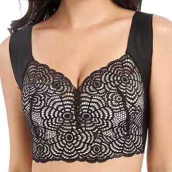 Бесшовное нижнее белье для женщин размера плюс без стальных колец бюстгальтер сексуальный ледяной шелк собранный для сна спортивный бюстгальтер для йоги 36/80 красный