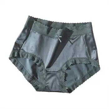 Бесшовное нижнее белье из ледяного шелка для женщин, тонкие дышащие высококачественные модные кружевные треугольные брюки L синий