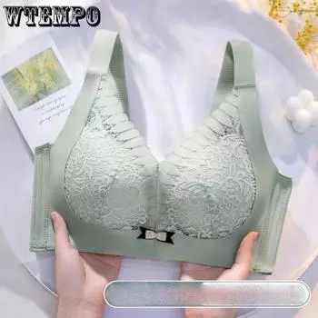 Бесшовное нижнее белье, маленькая грудь, специальная средняя толщина, собрано для поднятия груди и предотвращения провисания. Женский бюстгальтер без ободков. 32/70A зелёный