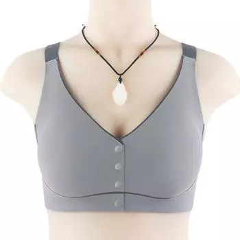 Бесшовное нижнее белье с пряжкой спереди для женщин, бюстгальтеры больших размеров без фиксированных стальных колец для среднего и пожилого возраста M