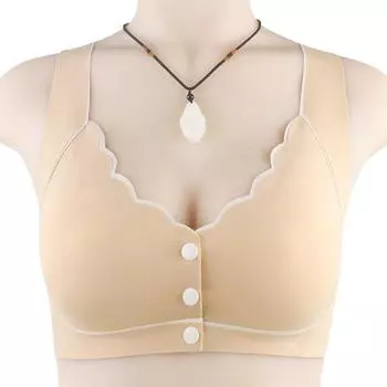 Бесшовное нижнее белье с пряжкой спереди для женщин, усиленный нижний жилет без стального кольца, бюстгальтер большого размера для среднего и пожилого возраста L