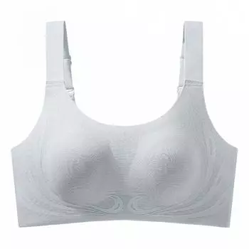 Бесшовное нижнее белье женское тонкое большого размера тонкое собранное антипровисающее спортивное регулирующее бюстгальтер 75B темно-коричневого