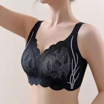 Бесшовное тонкое нижнее белье большого размера для женщин, полная чашка, бюстгальтер с закрытой грудью и сборкой 75D зелёный