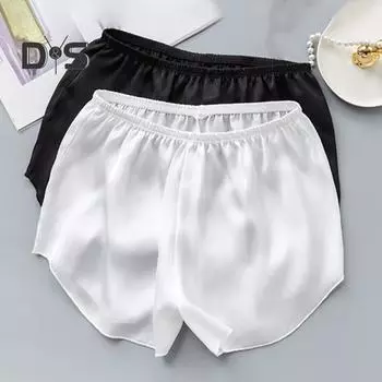 Бесшовное защитное нижнее белье из ледяного шелка, женские летние тонкие шорты, однотонные защитные шорты свободного покроя, повседневная одежда M серый