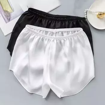 Бесшовное защитное нижнее белье из ледяного шелка, женские летние тонкие шорты, однотонные защитные шорты свободного покроя, повседневная одежда M серый