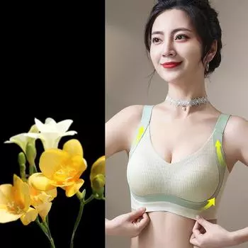 Бесшовное женское нижнее белье большого размера, тонкие фасоны, сборка для предотвращения провисания, закрытие под грудью, фиксированная чашка, крышка бюстгальтера. 75B шампанского