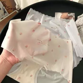 Бесшовное женское нижнее белье Ice Silk, ультратонкое, быстросохнущее, симпатичное, со средней посадкой, антибактериальное, удобное, дышащее нижнее белье M бежевый