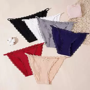 Бесшовное женское нижнее белье из ледяного шелка, сексуальное нижнее белье с низкой талией и кружевным краем, тонкое дышащее нижнее белье L