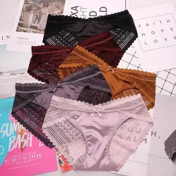 Бесшовное женское нижнее белье с низкой посадкой, кружевные трусики с перекрестными бретельками, женское нижнее белье, трусики-стринги из хлопка, дышащие, женские M светло-розовый