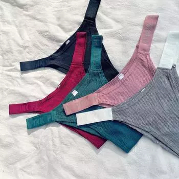 Бесшовные английские буквы эластичное нижнее белье женское высокое треугольные трусики из хлопка с нитью в виде вилки M белый