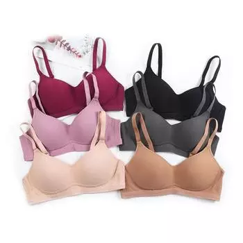 Бесшовные бюстгальтеры для женщин, бюстгальтер пуш-ап, беспроводной бюстгальтер без подкладки, мягкий однотонный бюстгальтер, сексуальное женское белье 36B чёрный