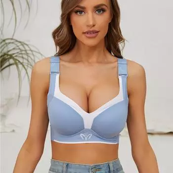 Бесшовные бюстгальтеры FallSweet для женщин, большие размеры, беспроводной бюстгальтер, на легкой подкладке, полностью закрывающий бюстгальтер, чашка CDE 75C фиолетовый