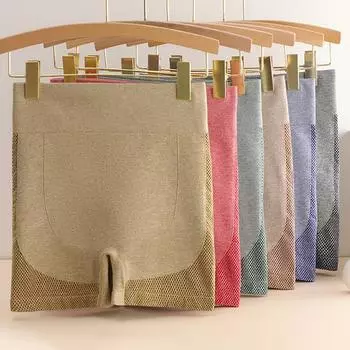 Бесшовные цветные хлопковые штаны для йоги из трех частей, эластичные штаны с высокой талией для фитнеса, защитные брюки персикового цвета, женские синие колготки M