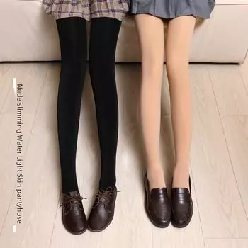 Бесшовные колготки телесного цвета Ruiya: Непромокаемая, телесного тона, плюс бархат, осенне-зимняя одежда. Footrest; 200g sanding