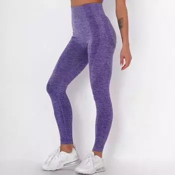 Бесшовные леггинсы Nessaj Бесшовные однотонные леггинсы для йоги с высокой талией в тренажерном зале