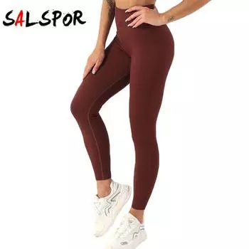 Бесшовные леггинсы с резьбой для женщин, тренажерный зал, фитнес, высокая талия, брюки для йоги с пуш-ап бедрами