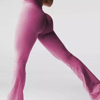 Бесшовные расклешенные леггинсы NVGTN: Дышащие брюки для йоги, бега, танцев и фитнеса Large