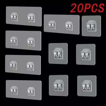 Бесшовные самоклеящиеся крючки прозрачные домашние акриловые прочные самоклеящиеся крючки для ванной комнаты кухни вешалка с пряжкой-коготь настенная полка 5PCS