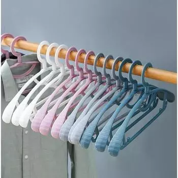 Бесшовные широкие плечики, нескользящие вешалки для одежды для домашнего использования, вешалки для одежды из толстого пластика для взрослых студентов общежития #C17SB# розовый