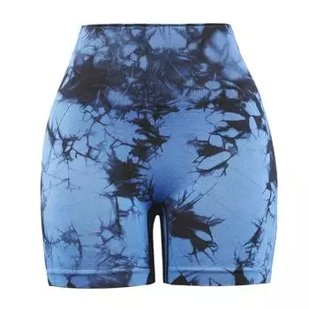 Бесшовные шорты Tie Dye для женщин, спортивные летние шорты Push Up для фитнеса, велоспорта, облегающие короткие леггинсы для тренировок