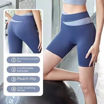 Бесшовные штаны для йоги Juyitang: Красочные, высокоэластичные шорты для облегающего кроя и комфорта во время фитнес-бега. S