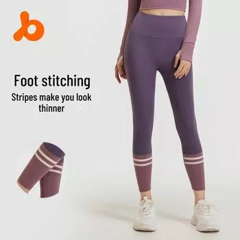 Бесшовные штаны для йоги Juyitang с высокой талией для женщин - персиковый дизайн для похудения бедер S чёрный/звезда