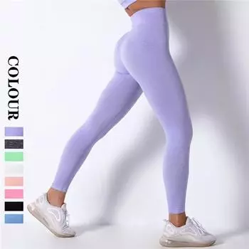 Бесшовные штаны для йоги Nessaj, леггинсы с эффектом пуш-ап, женские летние нейлоновые дышащие тонкие джеггинсы для тренировок S зелёный