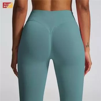 Бесшовные штаны для йоги с высокой талией Peach Butt L чёрный