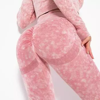 Бесшовные трикотажные потертые влагоотводящие Sensation Hip Lift Peach Butts Sweat Yoga Pants Sports Fitness Pants Leggings S