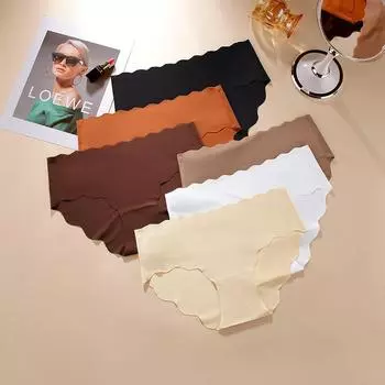 Бесшовные трусики больших размеров, женские трусы, дышащее нижнее белье, треугольные трусики со средней талией, женские трусики S чёрный