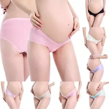 Бесшовные трусики для беременных с низкой талией, нижнее белье, одежда для беременных женщин, трусы, нижнее белье, нижнее белье M