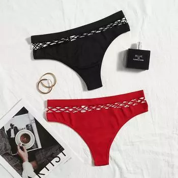 Бесшовные трусики для девочек из хлопка, женские трусики с низкой талией, бесследные, дышащие, стринги S белый