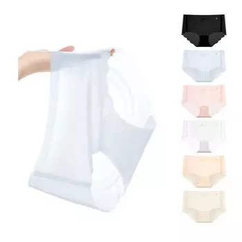 Бесшовные трусики для ощущения «обнаженности», Высококачественный хлопок, Антибактериальные 6 [Gialimes] Женские, Упаковка 3/6 шт., Бесшовные, Ультратонкие, [Влагоотводящие, Дышащие,