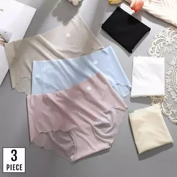 Бесшовные трусики для женщин, 3 шт./компл., ультратонкие невидимые трусики, однотонные трусы, прозрачные трусы, женское нижнее белье M