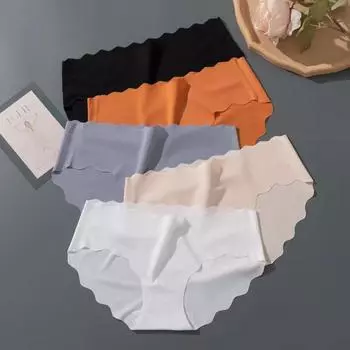 Бесшовные трусики из искусственного шелка с волнообразным эффектом и подъемом бедер: Милые женские шорты с треугольными чашечками и средней посадкой — утягивающие живот и сексуальные. L (105-130)